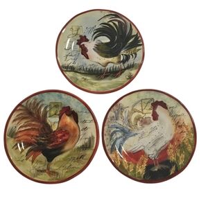 Certified International Set of 3 "Le Rooster" By Susan Winget 8.75" Plates